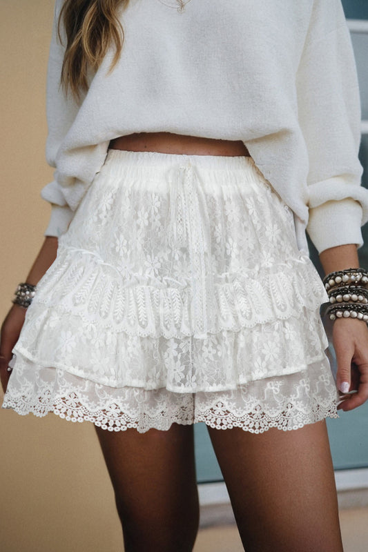 seashell lace shorts
