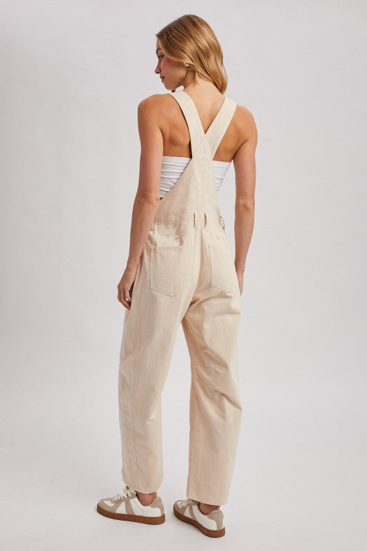 cream barrel overalls