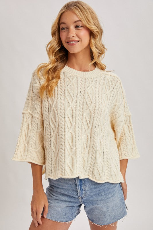 coastal cable knit sweater
