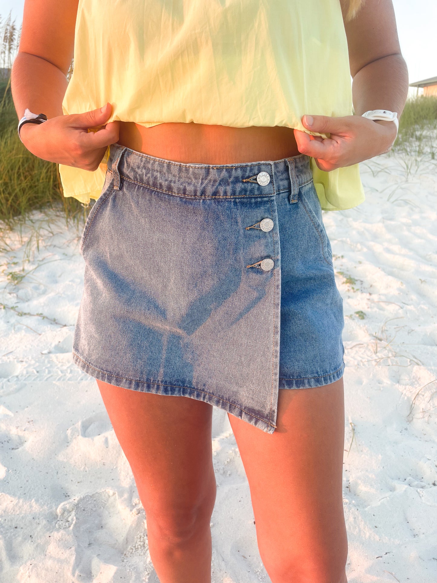 dockside denim skort