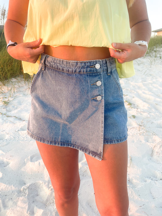 dockside denim skort