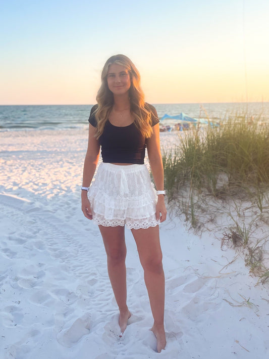seashell lace shorts