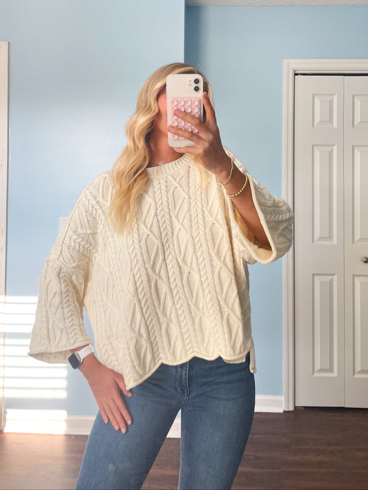 coastal cable knit sweater