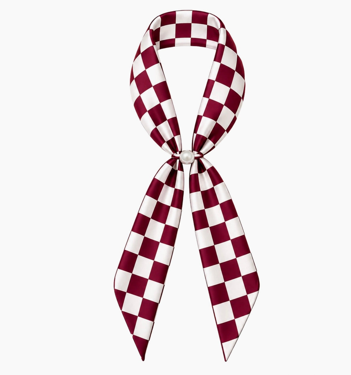 gameday checkered scarf necklace